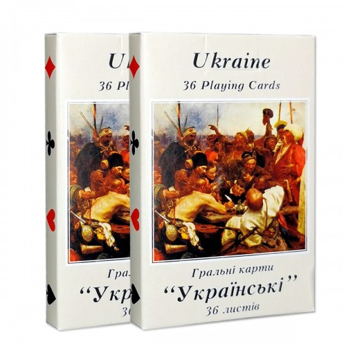 Set carti de joc de colectie Piatnik, "Ucraina", 2 pachete de 36 de carti fiecare Set carti de joc de colectie Piatnik, "Ucraina", 2 pachete de 36 de carti fiecare